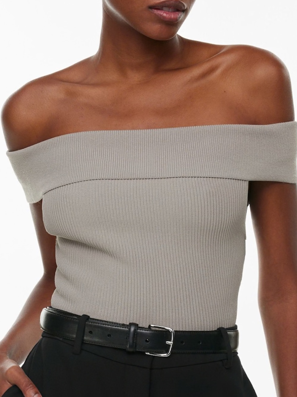 Aritzia  Ribbed Crop Top in Gray Size 2XS